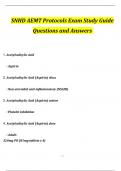 SNHD AEMT Protocols Exam Study Guide  Questions and Answers (2024 / 2025) (Verified Answers)