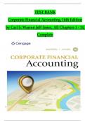 TEST BANK For Corporate Financial Accounting, 16th Edition by Carl S. Warren Jeff Jones, Verified Chapters 1 - 14, Complete Newest Version