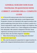 GENERAL SURGERY EOR EXAM TESTBANK 378 QUESTIONS WITH CORRECT ANSWERS 2024 A+ 