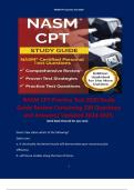 NASM CPT Practice Test 2020 Study Guide Review Containing 100 Questions and Answers/ Updated 2024-2025. 