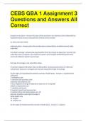 CEBS GBA 1 Assignment 3 Questions and Answers All Correct