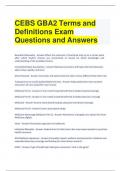 CEBS GBA2 Terms and Definitions Exam Questions and Answers