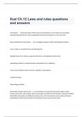 Xcel Ch.12 Laws and rules questions and answers