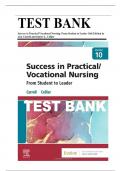 SUCCESS IN PRACTICALVOCATIONAL NURSING FROM STUDENT TO LEADER 10TH EDITION BY LISA CARROLL TEST BANK