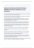 Service Technician Best Practices (RWSV210) Exam Questions and Answers