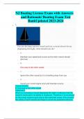 NJ Boating License Exam with Answers and Rationale/ Boating Exam Test  Bank Updated 2023-2024