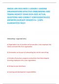 SNCOA LDR-301S MOD 1 LESSON 1 LEADING ORGANIZATIONS EFFECTIVE ONBOARDING AND TRAING NEWEST EXAM 2024-2025 ACTUAL QUESTIONS AND CORRECT VERIFIED(DETAILED) ANSWERS|ALREADY GRADED A+ |100% GUARANTEED PASS!