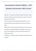 Accounting for Decision Makers - C213 Question and Answers 100% Correct