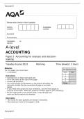 A-level ACCOUNTING Paper 2 