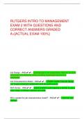 RUTGERS INTRO TO MANAGEMENT  EXAM 2 WITH QUESTIONS AND  CORRECT ANSWERS GRADED  A+[ACTUAL EXAM 100%]