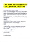 OEC Final Exam Questions with Complete Solutions