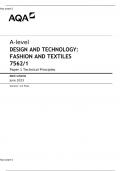 A-level DESIGN AND TECHNOLOGY: FASHION AND TEXTILES 7562/1