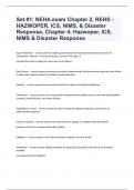 Set #1: NEHA exam Chapter 2, REHS - HAZWOPER, ICS, NIMS, & Disaster Response, Chapter 4: Hazwoper, ICS, NIMS & Disaster Response passed