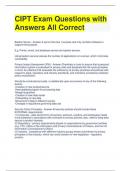 CIPT Exam Questions with Answers All Correct