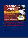 NASM Cpt 7th Edition - Practice Exam Missed Questions and Answers/ A+ Score Solutions/ Updated 2024-2025. 