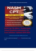 NASM Cpt 7th Edition - Practice Exam Missed Questions and Answers/ A+ Score Solutions/ Updated 2024-2025.  