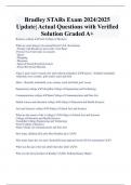 Bradley STARs Exam 2024/2025  Update| Actual Questions with Verified  Solution Graded A+