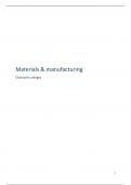 Materials and manufacturing Overzicht college slides + quiz vragen en antwoorden