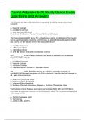 Claims Adjuster 6-20 Study Guide Exam Questions and Answers