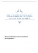 HESI A2 PRACTICE QUESTIONS MATH COMPLETE QUESTIONS AND ANSWERS 2023/2024 VERIFIED | GRADED A+