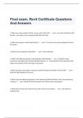  Final exam, Revit Certificate Questions And Answers