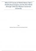 WGU C375 Survey of World History Task 3 (Multicultural Empires and the New World (through 1500 CE)) Western Governors University