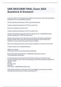 UNE BIOCHEM FINAL Exam 2024 Questions & Answers!