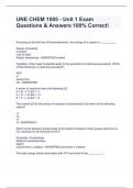 UNE CHEM 1005 - Unit 1 Exam Questions & Answers 100% Correct!