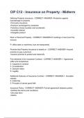 CIP C12 - Insurance on Property - Midterm Defining Property Insurance - CORRECT ANSWER--Protection against loss/damage to property -First party insurance -Premium exchanged for protection -Fortuitous losses (sudden and accidental) -Insurable interest -Int