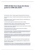 CRIM 220 Mid Term Study Set (Study guide for CRIM 220) 2024!!