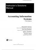 Solutions manual Accounting Information  Systems  15th Edition Marshall B. Romney Professor Emeritus, Brigham Young University Paul John Steinbart Professor Emeritus, Arizona State University Scott L. Summers Brigham Young University David A. Wood Brigham