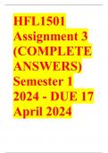 HFL1501 Assignment 3 (COMPLETE ANSWERS) Semester 1 2024 - DUE 17 April 2024