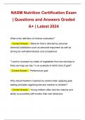 NASM Nutrition Certification Exam | Questions and Answers Graded A+ | Latest 2024