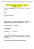 HESI Nutrition Test Questions with A+ -Graded Answers