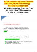 ATI RN Pharmacology Proctorfd Fxam 2021/2022 , RN ATI Pharmacology Proctorfd Fxam 2021 /2022 ATI RN Pharmacology Proctorfd Fxam 2021/2022 , RN ATI Pharmacology Proctorfd Fxam 2021 /2022 ATI PHARMACOLOGY PROCTORFD FXAM