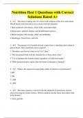 Nutrition Hesi 1 Questions with Correct Solutions Rated A+