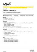 2023 AQA A-level ENGLISH LANGUAGE 7702/2 Paper 2 Language diversity and change Question Paper & Mark scheme (Merged) June 2023 [VERIFIED] A-level