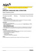 2023 AQA A-level ENGLISH LANGUAGE AND LITERATURE 7707/2 Paper 2 Exploring Conflict Question Paper & Mark scheme (Merged) June 2023 [VERIFIED]