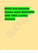 NYPD 2nd trimester review exam 20232024 with 100% correct answers