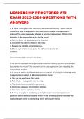 LEADERSHIP PROCTORED ATI EXAM 2023-2024 QUESTIONS WITH ANSWERS 