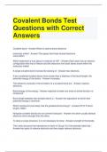 Covalent Bonds Test Questions with Correct Answers