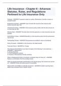 Life Insurance - Chapter 6 - Arkansas Statutes, Rules, and Regulations Pertinent to Life Insurance Only 