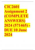 CIC2601 Assignment 2 (COMPLETE ANSWERS) 2024 (571465) - DUE 10 June 2024