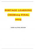 PORTAGE LEARNING CHEM104 FINAL 2024