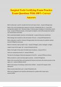 Surgical Tech Certifying Exam Practice Exam Questions With 100% Correct Answers