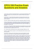 CPCU 530 Practice Exam Questions and Answers