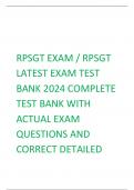 RPSGT EXAM / RPSGT  LATEST EXAM TEST  BANK 2024 COMPLETE  TEST BANK WITH  ACTUAL EXAM  QUESTIONS AND  CORRECT DETAILED  ANSWERS-  Parts of  Syringe and Needle 