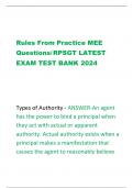 Rules From Practice MEE  Questions/  RPSGT LATEST  EXAM TEST BANK 2024