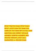 RPSGT PRACTICE EXAM-RPSGT EXAM /  RPSGT LATEST EXAM TEST BANK 2024  COMPLETE TEST BANK WITH ACTUAL EXAM  QUESTIONS AND CORRECT DETAILED  ANSWERS (VERIFIED ANSWERS) NEW  UPDATED VERSION LATEST 2024 |  GUARANTEED A+ (REVISED EXAM)