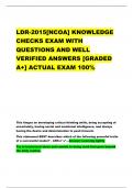 LDR-2015[NCOA] KNOWLEDGE  CHECKS EXAM WITH  QUESTIONS AND WELL  VERIFIED ANSWERS [GRADED  A+] ACTUAL EXAM 100%